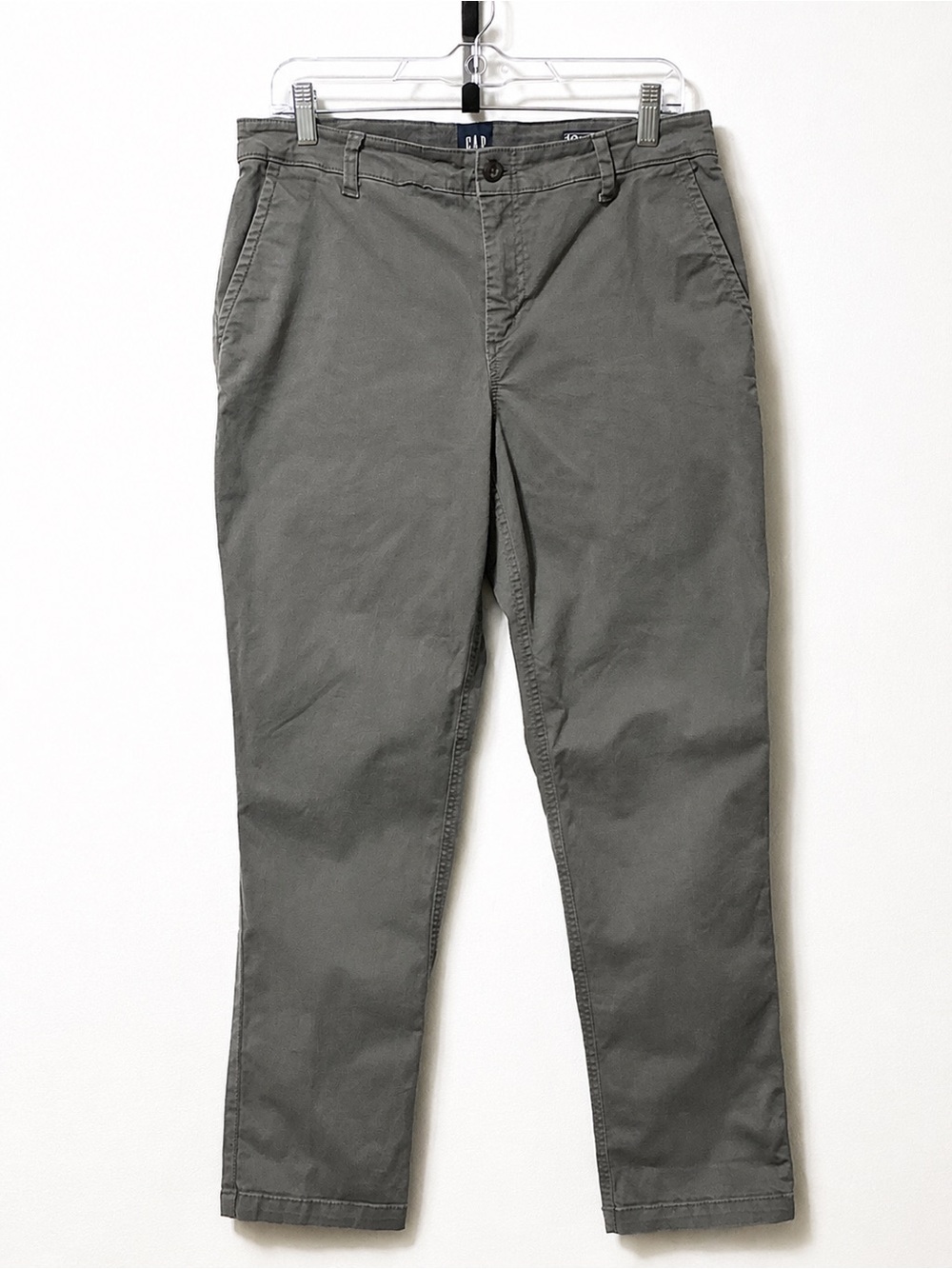 GAP Relaxed Girlfriend Gray Chino Pants Women’s Size 10 Casual Cotton Stretch